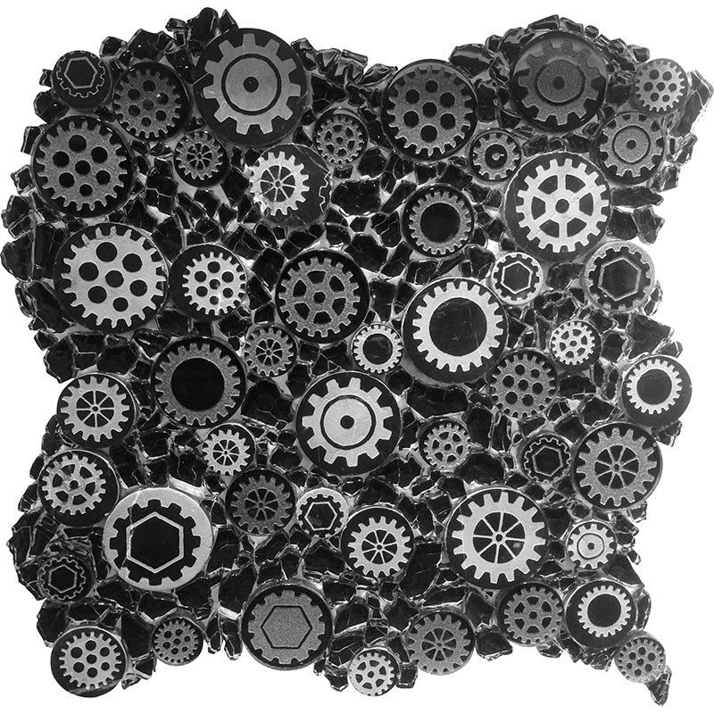 Netherlands Michelangelo Black Glass & Resin Mosaic