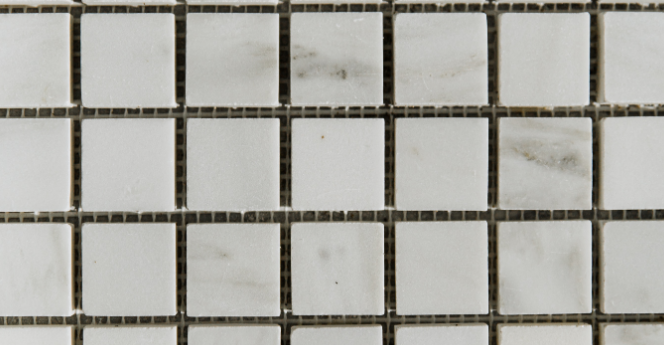 Alabama White Cloud Marble Mosaic - 1/2" Grid - Honed
