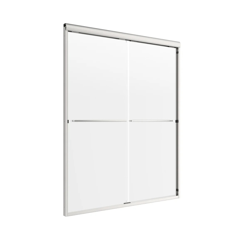 Cove Brushed Nickel Sliding Frameless Shower Door - 60" X 72" With Clear Glass - Brushed Nickel