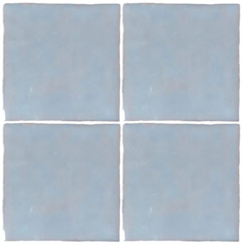 Melody Lyric Blue Glossy Ceramic Tile, 5" X 5"