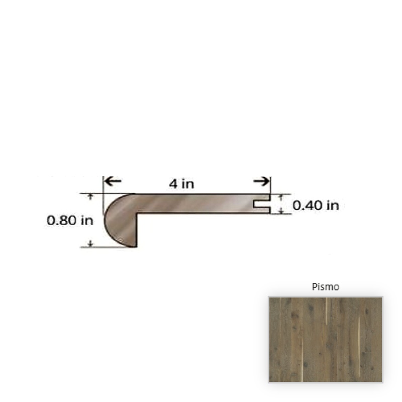 Oak Pismo Hardwood Moulding / Trim - 84.25" Stair Nose - Nu Oil