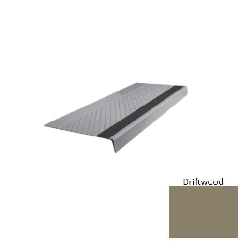 Flextones Driftwood Type 685 With Flush Ribbed / Smooth Insert Distinct Designs Rubber - 12" X 72" Stair Tread - Diamond Profile Design
