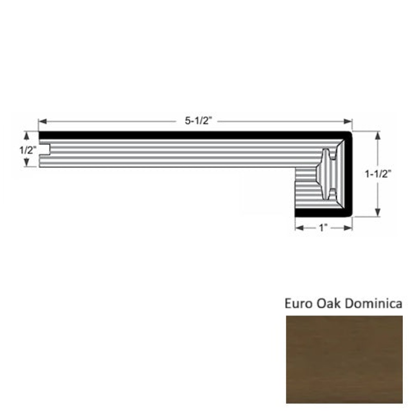 Islands Euro Oak Dominica Hardwood Moulding / Trim - 5 1/2" X 82" Engineered Square Stair Nose - Urethane