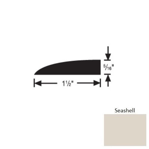 Flextones Seashell Vinyl 177B Carpet Edge Reducer - 1 1/2" X 12 Ft - Thermoplastic