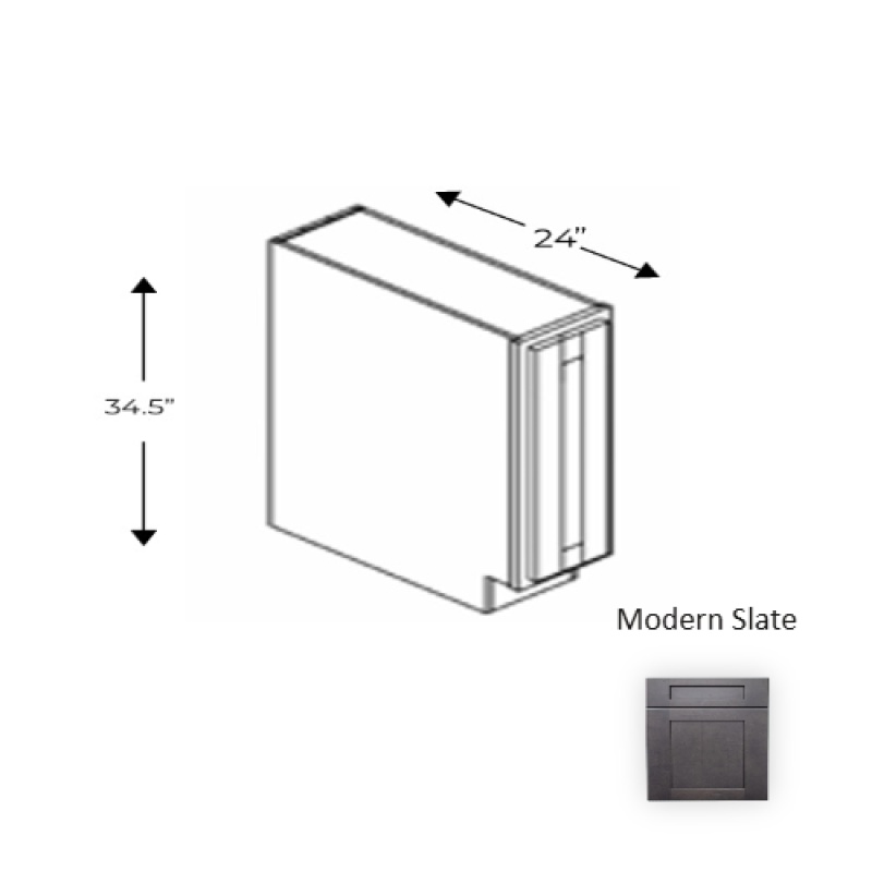 Framed Shaker Deluxe Modern Slate Wood Kitchen Base Cabinet
