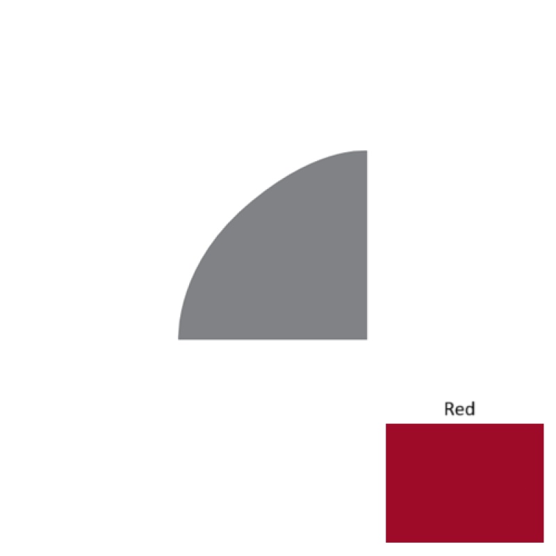 Contours Red Rubber Quarter Round - Satin - 1/2" X 12 Ft