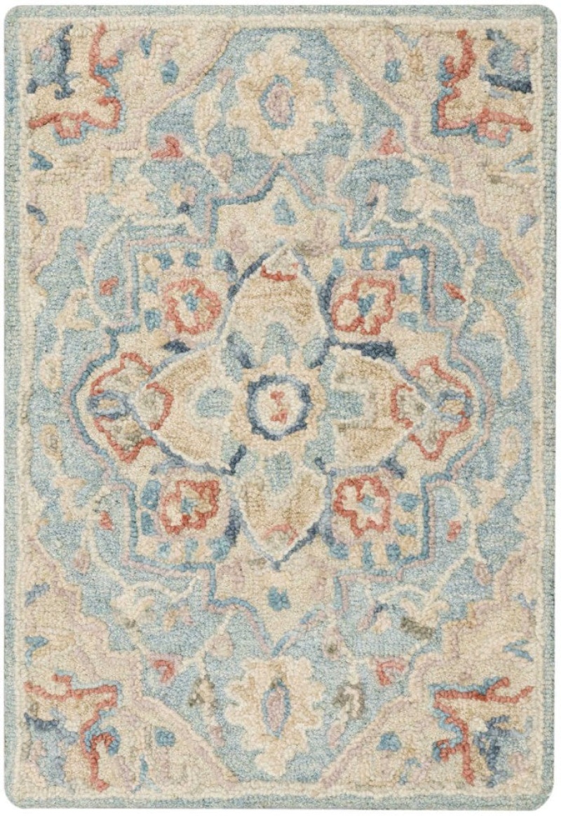 Maison Light Blue Ivory Mso06 Wool Farmhouse Area Rug - 9 Ft X 12 Ft - Light Blue Ivory