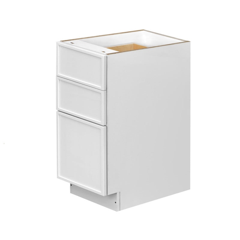 Shady White Slim Shaker Wood Kitchen Drawer Base Cabinet