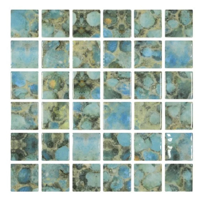 Aquatica Vanguard Rodas Glass Mosaic - 2" X 2" - Glossy