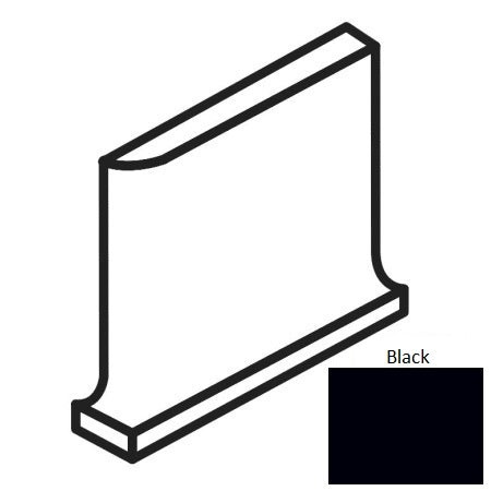 Bright & Matte Black Ceramic Wall Trim - 4 1/4" X 4 1/4" Cove Base Outcorner - Matte