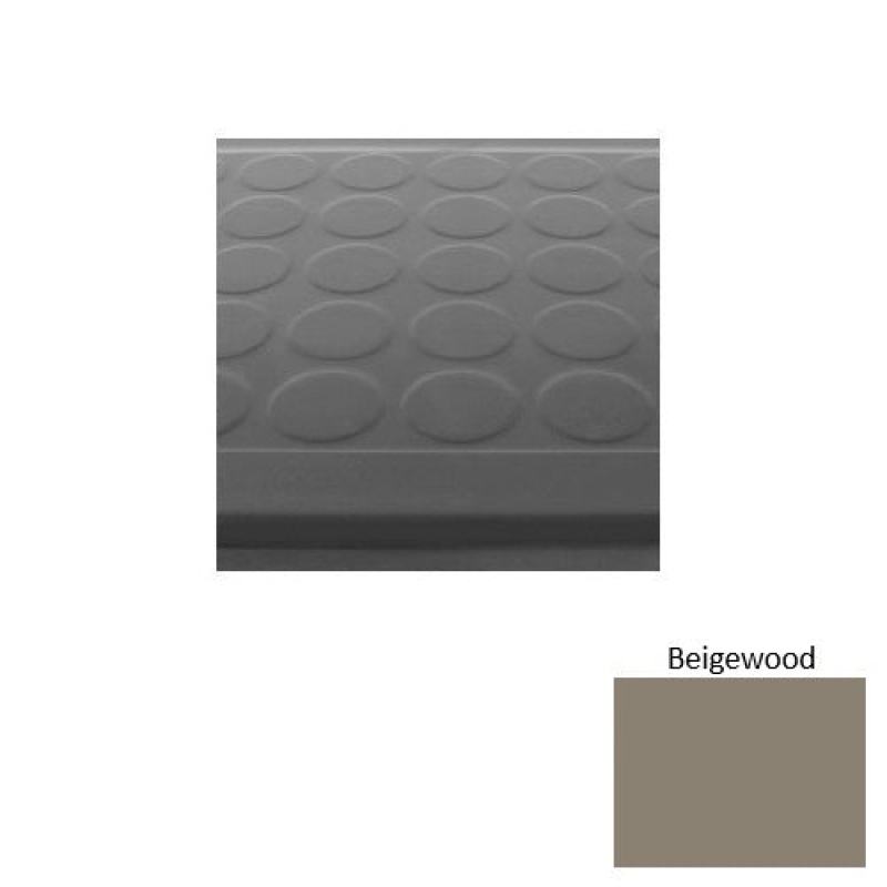 Solid 92 Beigewood Low Profile Raised Circular Rubber (Sq) Stair Tread With Dupont Kevlar - Textured