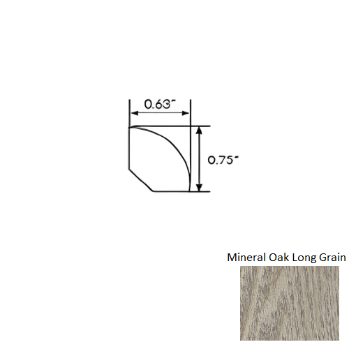 Nugen Xl Mineral Oak Long Grain 94" Quarter Round Trim