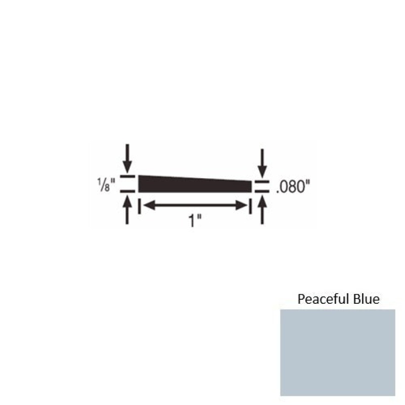 Solid 59 Peaceful Blue Rubber Reducer Strip - 1" X 9 Ft (108") X 1/8"