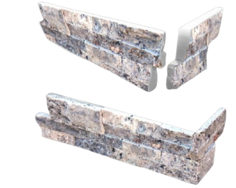 Antique Scabos Travertine Ledgestone Corner
