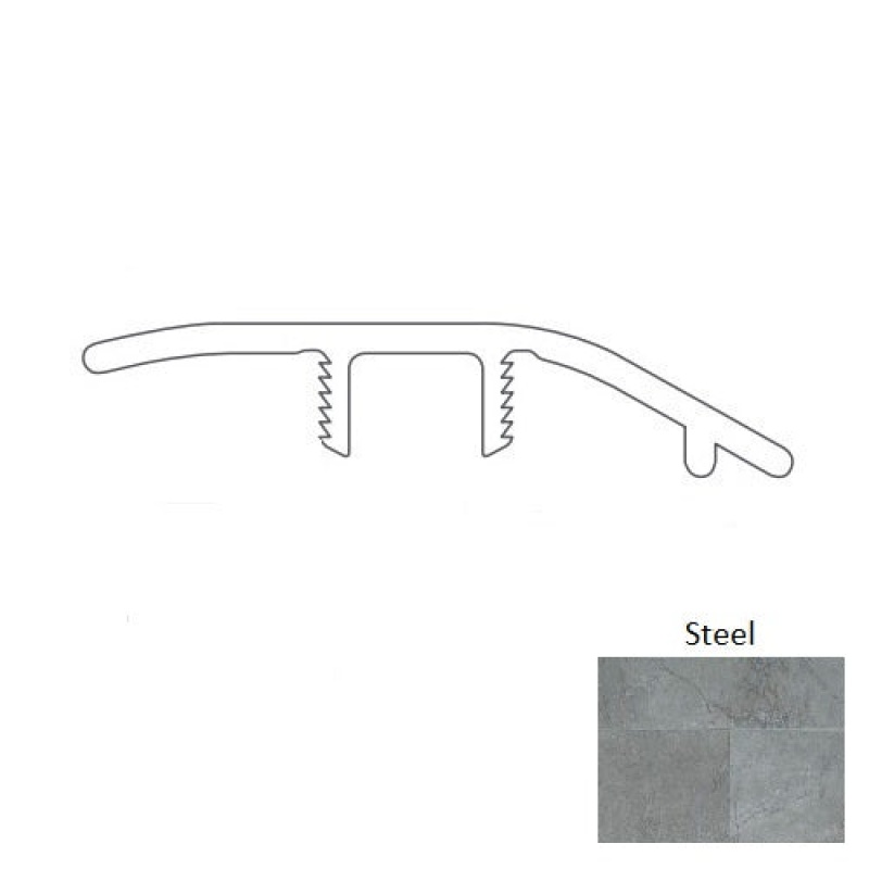 Adura Rigid Rectangle (Pr1) Meridian Steel Luxury Vinyl Moulding / Trim - 94" Reducer - Embossed