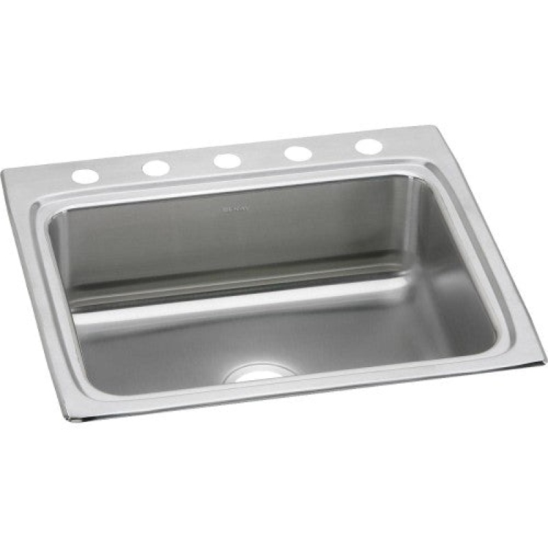 Lr25225 Lustertone Classic Stainless Steel Drop In Single Bowl Kitchen Sink - 25" X 22" X 8 1/8" With 5 Holes - Stainless Steel