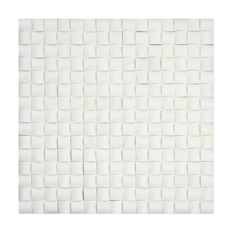 Thassos White Marble Mosaic - 3D Small Bread