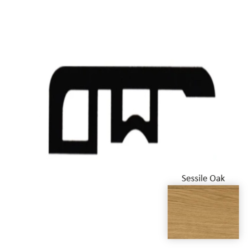 New Series Sessile Oak Laminate Wood Moulding / Trim - 94.5" End Cap - Embossed
