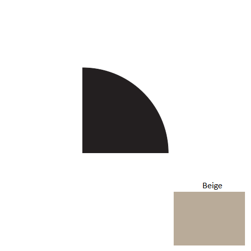 Johnsonite Beige Rubber Moulding / Trim - 3/4" X 8 Ft (96") X 3/4" Millwork Quarter Round - Millwork Quarter Round