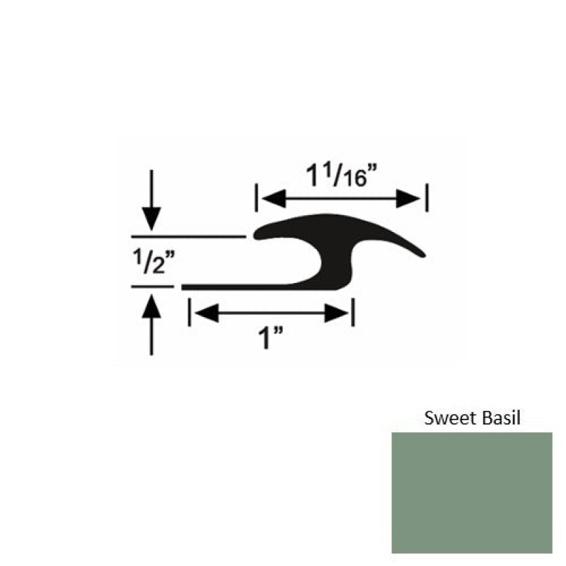 Solid 56 Sweet Basil Rubber Tile / Carpet Joiner