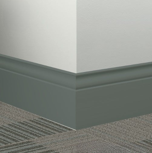 Johnsonite Hunter Green Rubber Millwork Contoured Wall Base - 5 1/4" X 96" X 3/8" Inflection - Millwork Contoured Wall Base