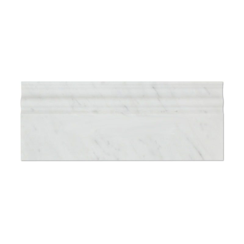 White Carrara Marble Baseboard - 4 3/4" X 12"