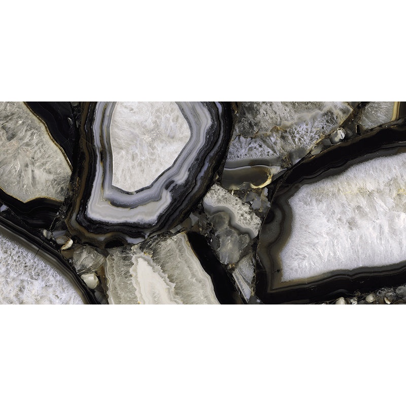Imperial Agate Black Porcelain Tile - Lappato - 24" X 48"