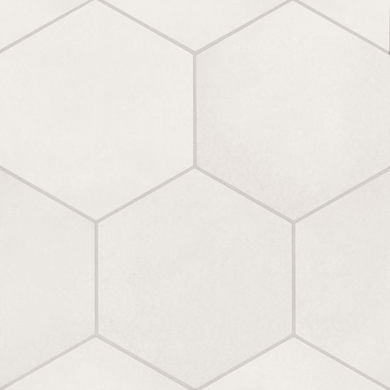 Makoto Shoji White Porcelain Tile - Matte - 10" X 11 1/2" Hexagon