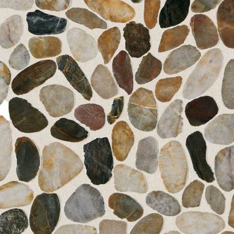 Earthy Blend Marble & Limestone Mosaic - 13" X 13" - Textured
