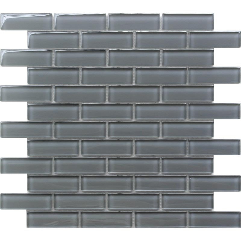 Color Palette Cobblestone Glass Mosaic - 1" X 3" Brick - Glossy