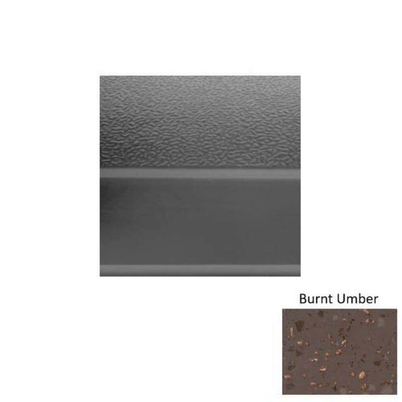 Renew 93 Burnt Umber Rubber (Sq) With Galley Red Abrasive Strip Stair Tread With Dupont Kevlar - Textured