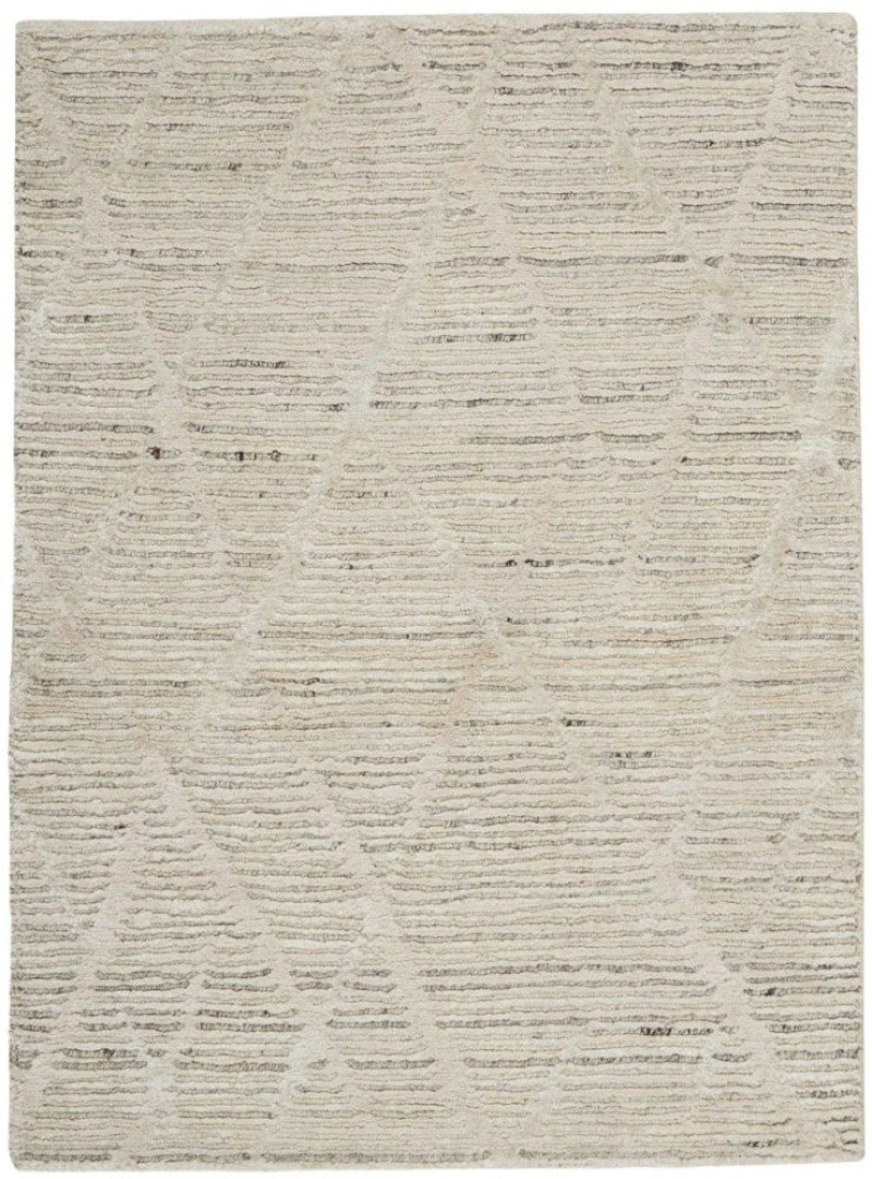Ocean Pearl Wool Blend Contemporary Area Rug - 10 Ft X 14 Ft - Pearl