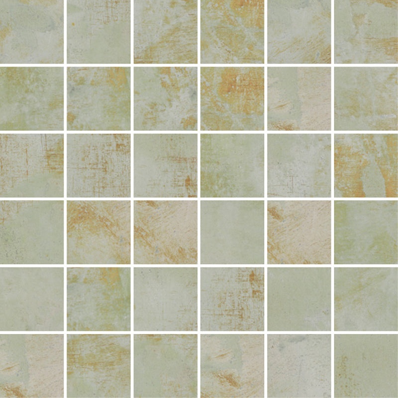 Rococo Green Porcelain Mosaic - 2" x 2" Natural