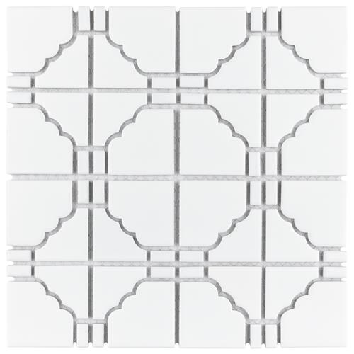 Osaka White Porcelain Mosaic - 11 3/4" X 11 3/4"