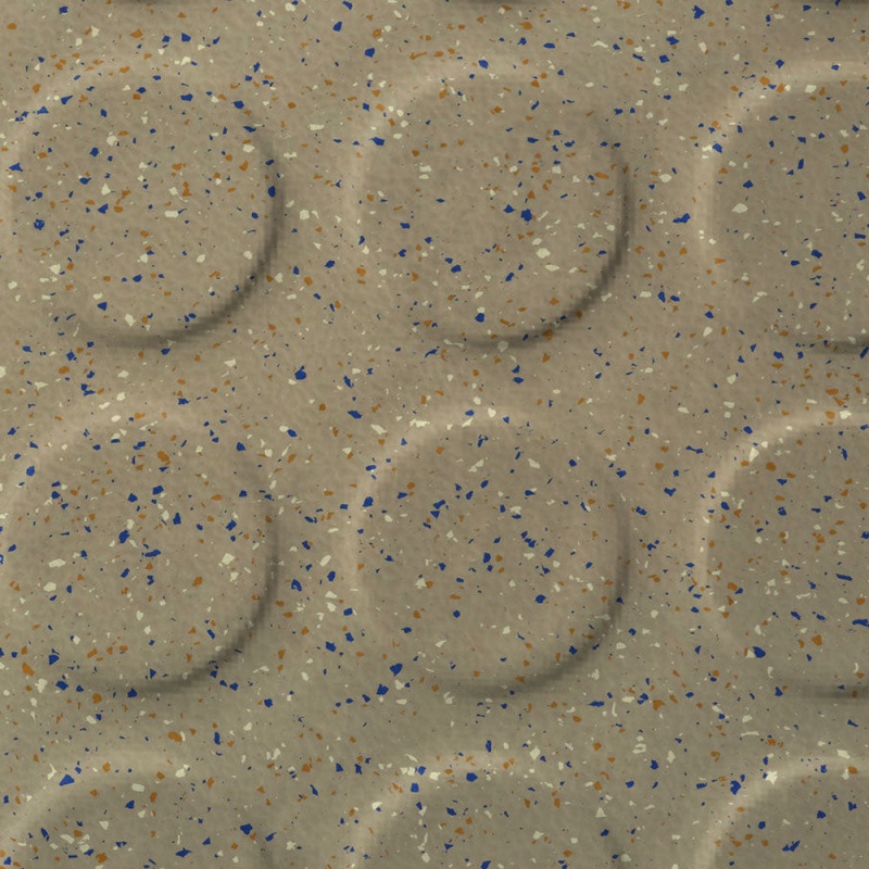 Johnsonite Octoberfest Raise Round Color Splash Speckled Rubber Tile - Textured - 24" X 24"