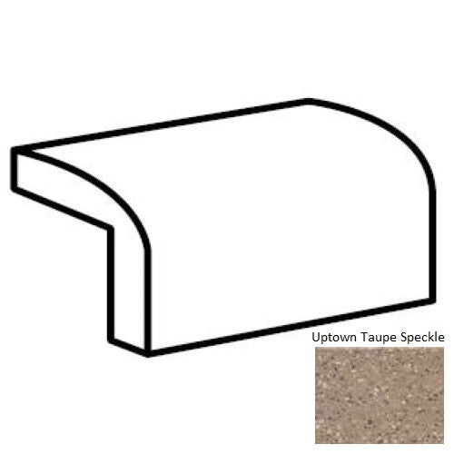 Keystones Unglazed Mosaic Uptown Taupe Speckle Porcelain Floor & Wall Trim - 2" X 2" Cap - Matte
