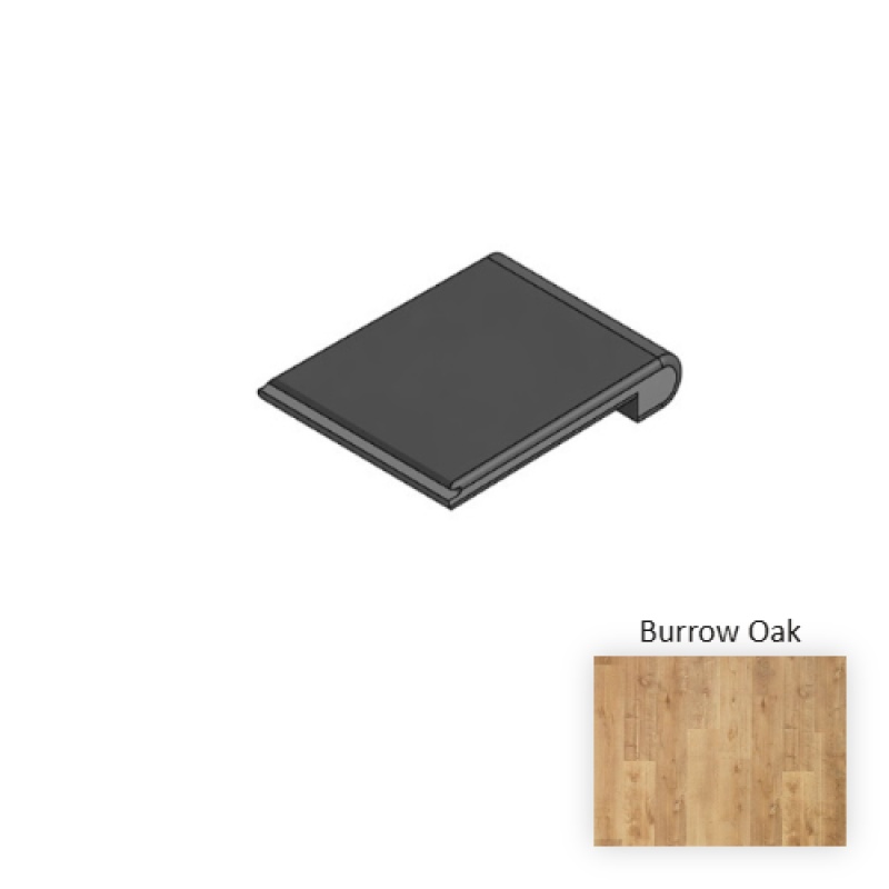 Naturetek Plus Abreeza Burrow Oak Laminate Wood Moulding / Trim - 84" Flush Stair Nose - Textured