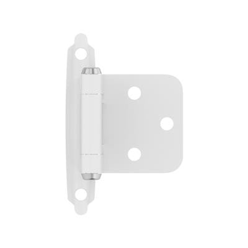 White Steel Face Frame Self Close Spring Cabinet Hinge - Variable Overlay - White