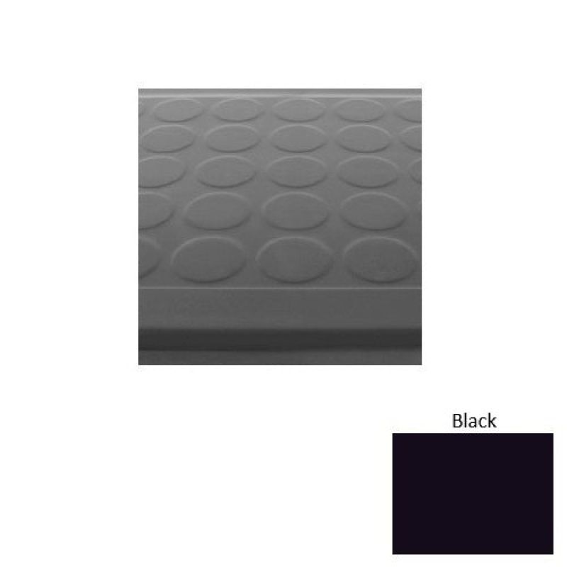 Solid 92 Black Low Profile Raised Circular Rubber (Sq) Stair Tread With Dupont Kevlar - Textured