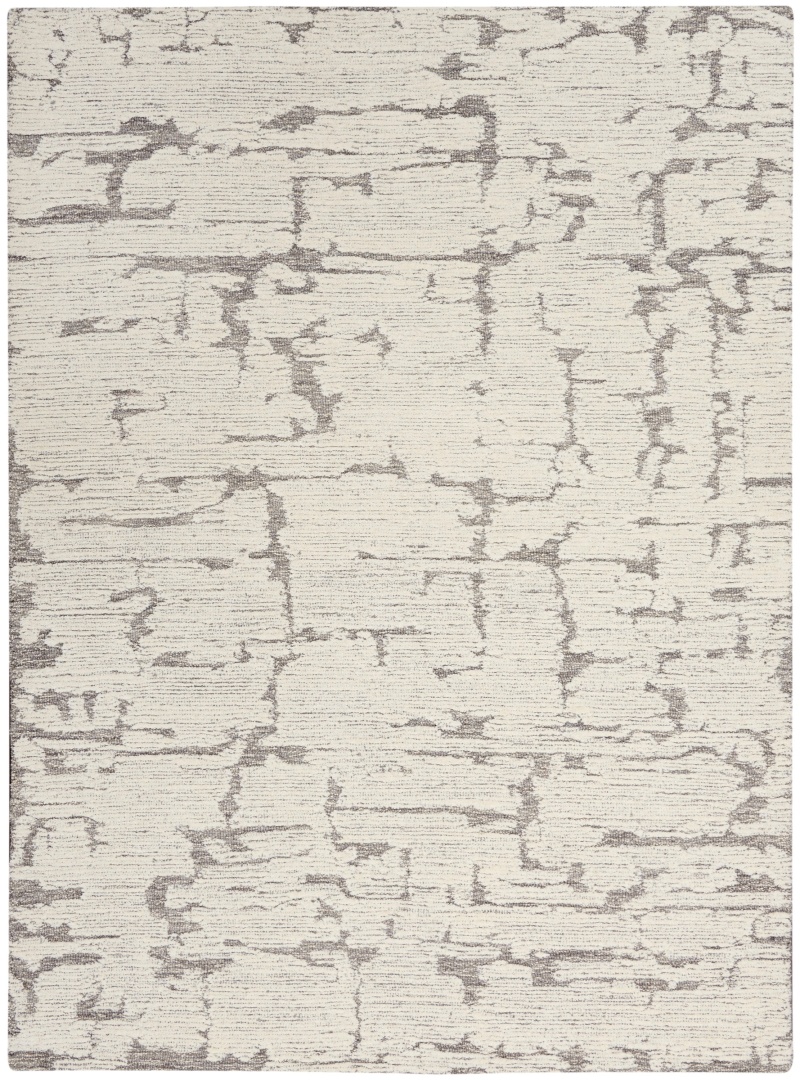 Grey Wool Modern Area Rug 5 Ft x 7 Ft