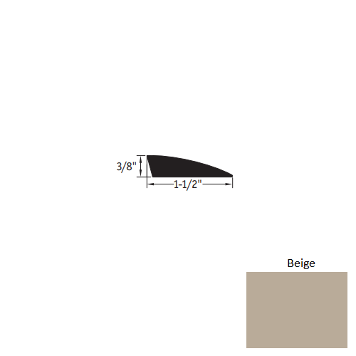 Johnsonite Beige Vinyl Moulding / Trim - 3/8" X 12 Ft (144") Carpet Reducer - Carpet Reducer