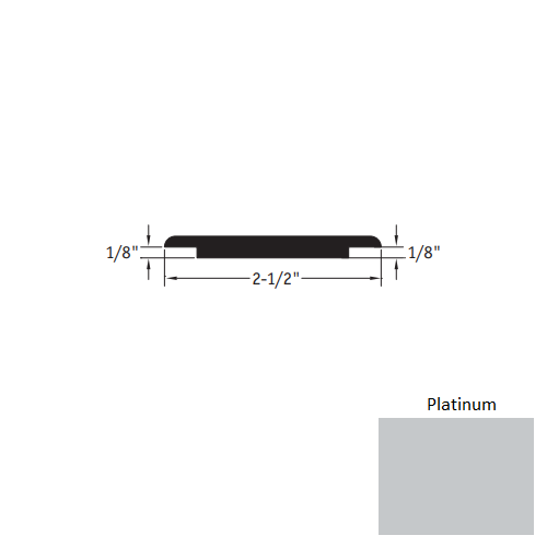 Johnsonite Platinum Vinyl Moulding / Trim - 2 1/2" X 12 Ft (144") X 1/8" - 1/8" Wheeled Traffic Transition - Wheeled Traffic Transition