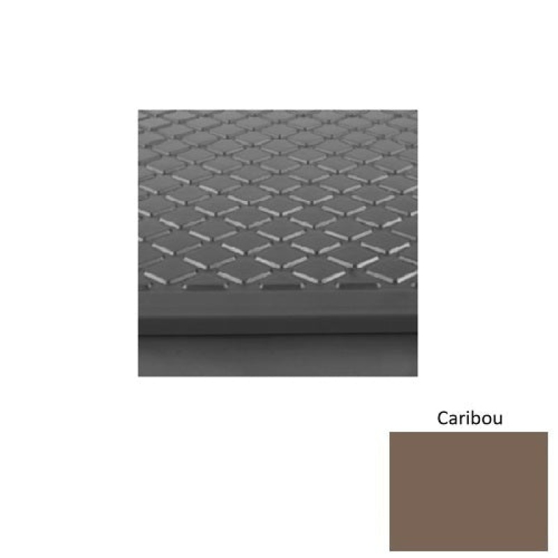 Solid 30 Caribou Diamond Rubber (Sq) With Safety Yellow Abrasive Strip Stair Tread - Textured