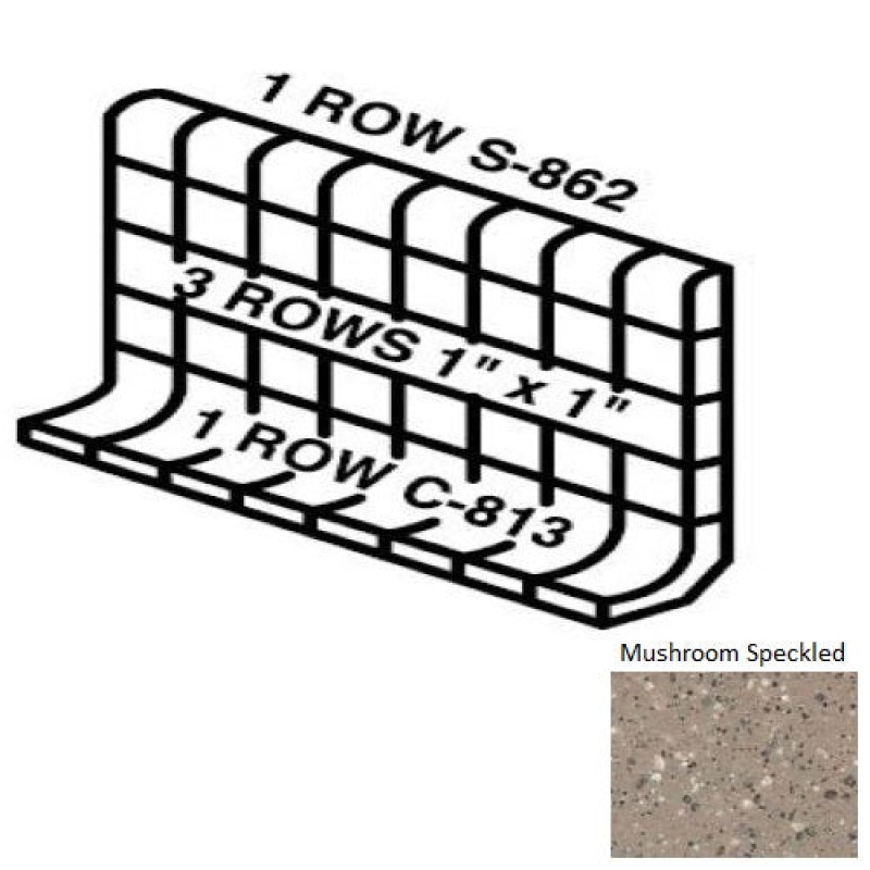 Unglazed Mosaics Mushroom Speckled Porcelain Wall Trim - 5" X 12" Built Up Base (Mt5g) - Unglazed