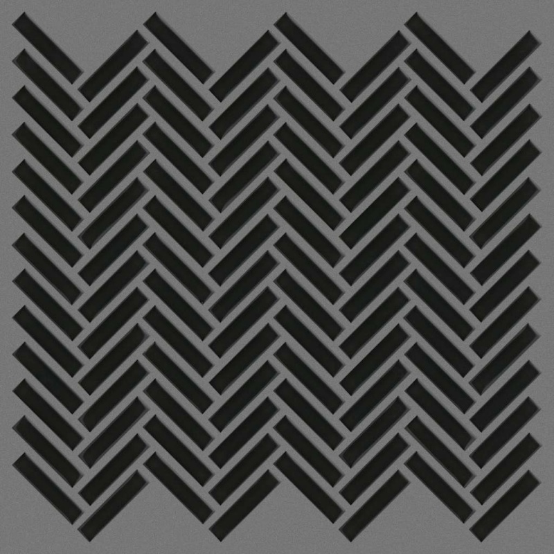 Ascendant Abyss Glass Mosaic - 2" x 4" Herringbone - Glossy