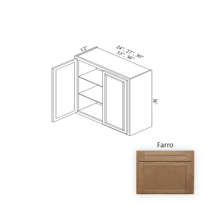 W2436 Farro Wood Kitchen Wall Cabinet