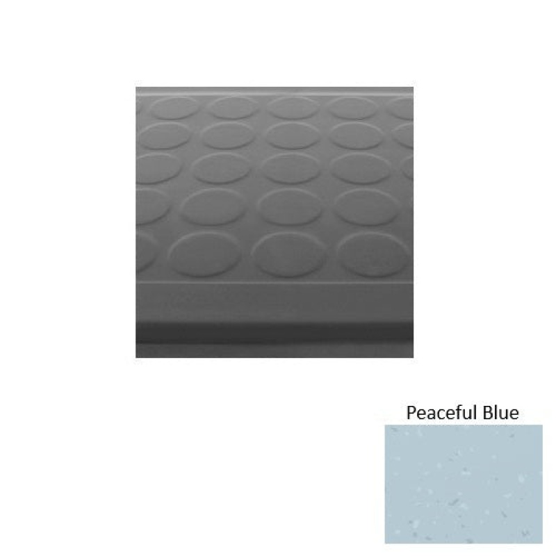 Symmetry 92 Peaceful Blue Low Profile Raised Circular Rubber (Sq) Stair Tread With Dupont Kevlar - Textured