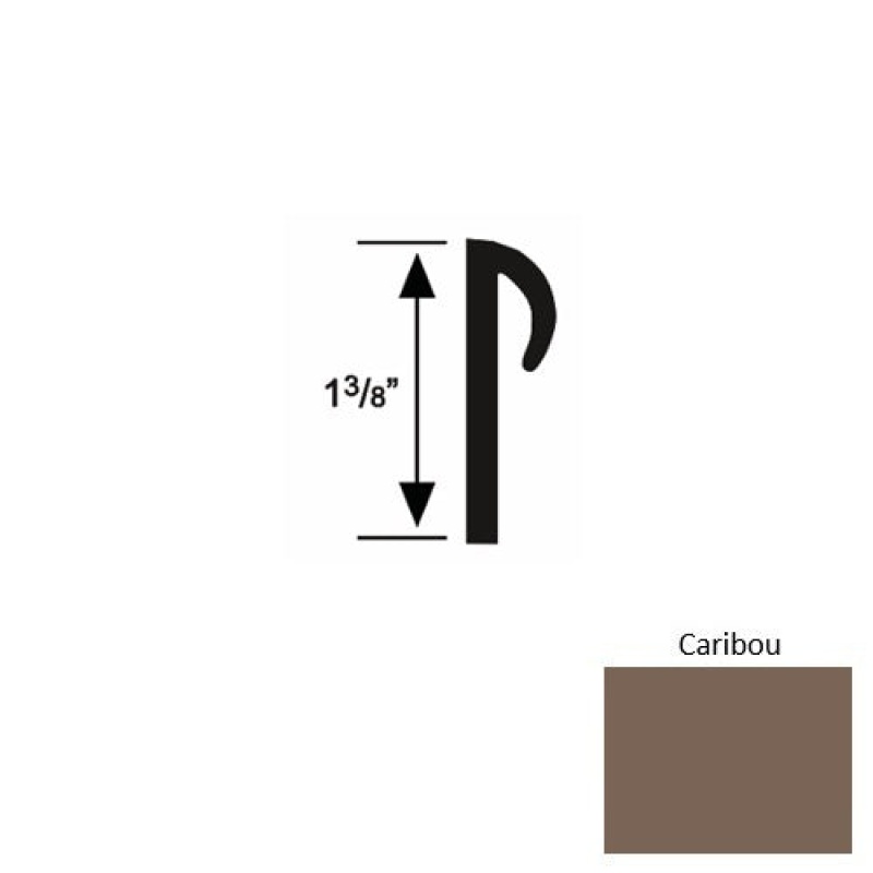 Solid 28 Caribou Rubber Carpet Cove Cap Round - 3/16" X 9 Ft (108")