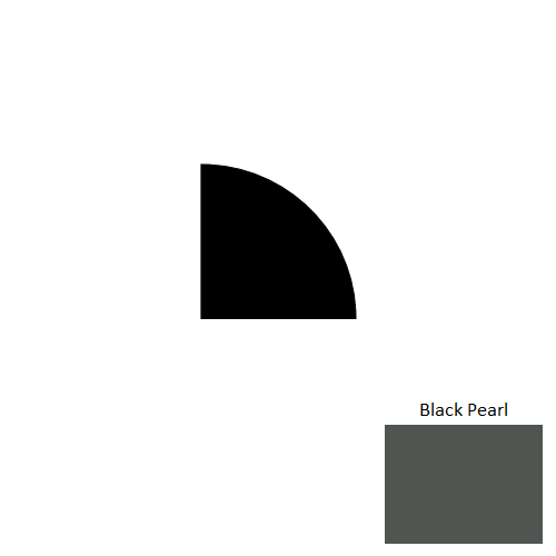 Johnsonite Black Pearl Rubber Moulding / Trim - 1/2" X 8 Ft (96") X 1/2" Millwork Quarter Round - Millwork Quarter Round