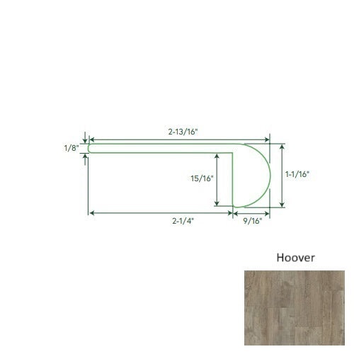 Luxury Vinyl Moulding / Trim - 96" Flush Stair Nose - Ceramic Bead